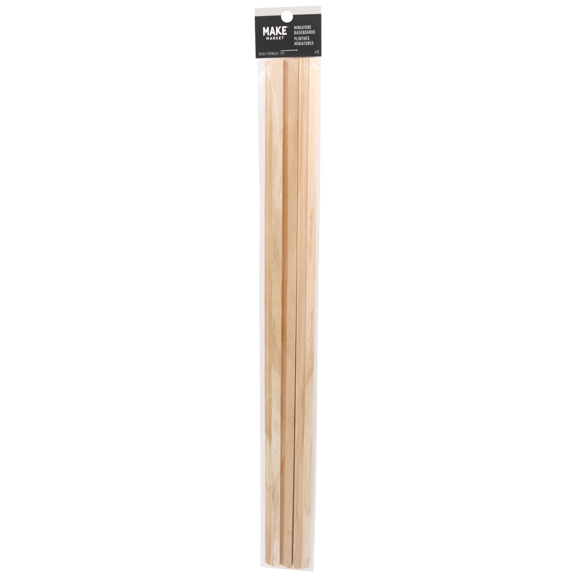 12 Packs: 4 ct. (48 total) Mini Unfinished Baseboards by Make Market®